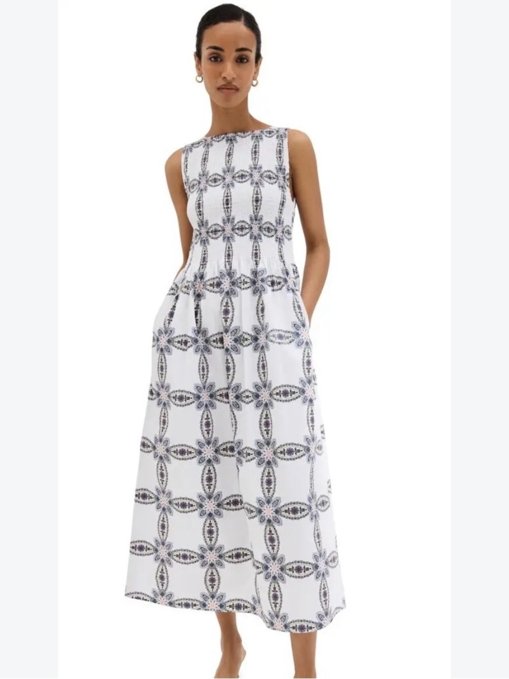 Hill House | The Cosima Nap Dress, Marseille Geo Print, Size M - EUC
